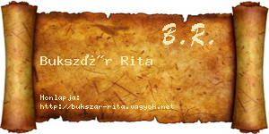 Bukszár Rita névjegykártya