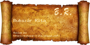 Bukszár Rita névjegykártya