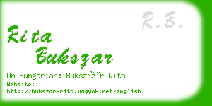 rita bukszar business card